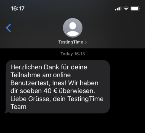 Danke für die Teilnahme