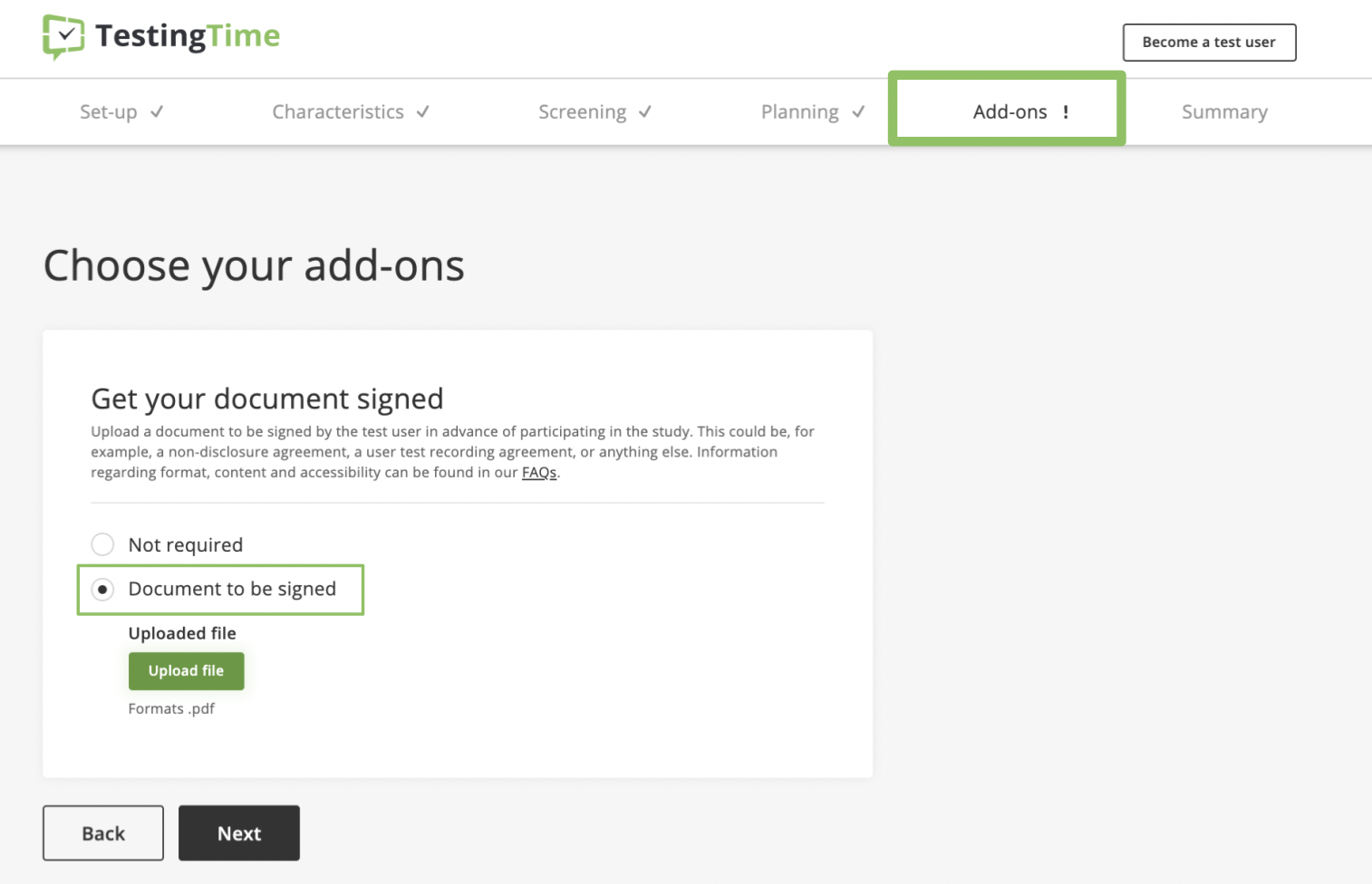 TestingTime NDA